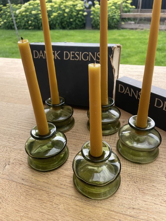Image 1 of Set of 5 Dansk Design "Inkwell" candlesticks from the 1960s