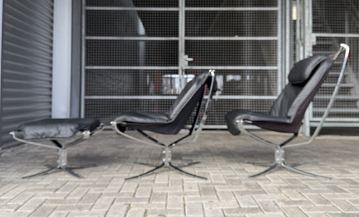 Vintage Sigurd rivende la lounge suite “Falcon” per Vatne Møbler (Norvegia)