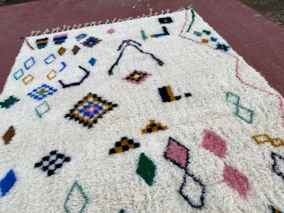 Beni Ouarain rug 300x200 cm – Cream wool with symbolic patterns – Rugs & carpets, Cotton (photo 6 of 13)