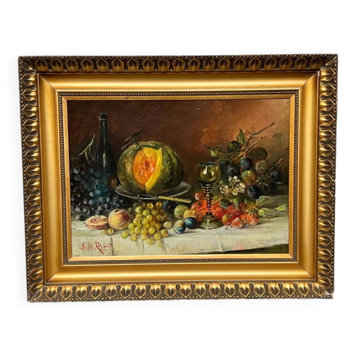 Jules Félix RAGOT ( ) “Still life with fruit”. – schilderijen tekeningen, Canvas