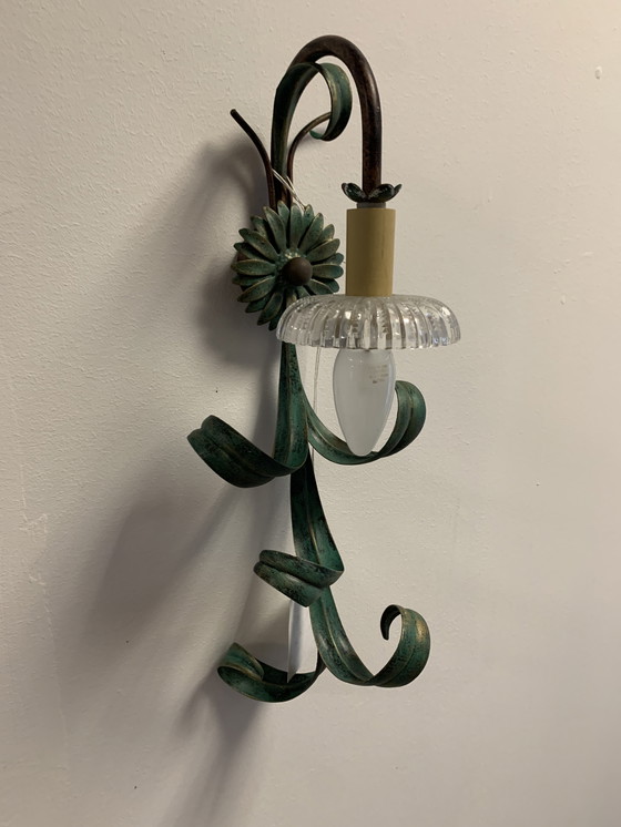 Image 1 of Vintage hand-worked iron wall lamp