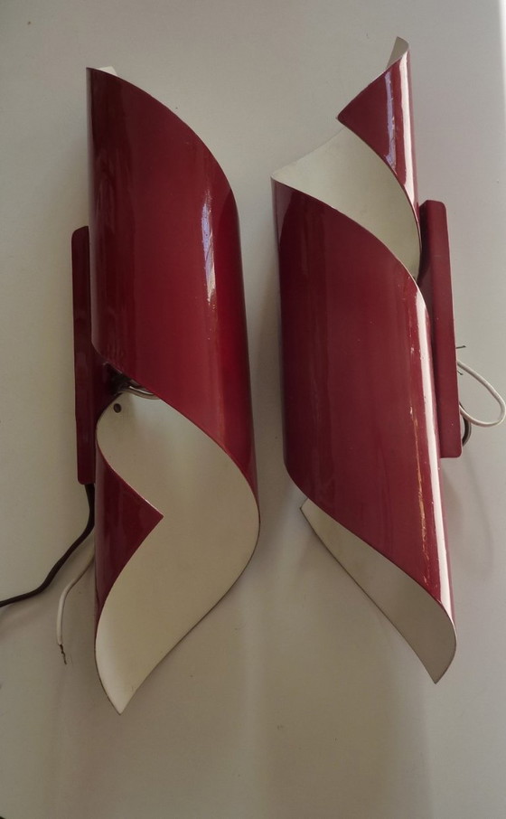 Image 1 of een paar vintage gedraaide wandlampen
