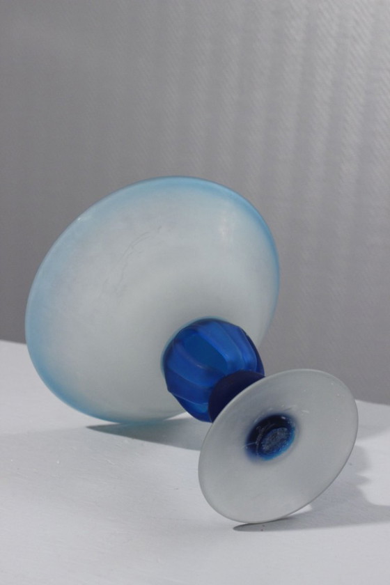 Image 1 of Blown glass fruit bowl, known as Scavo Murano, Italy, 1980s