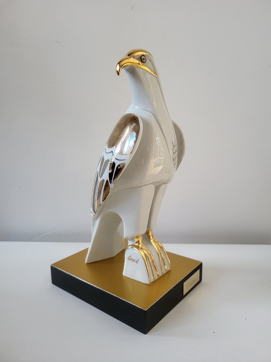 Image 1 of Vintage Statue Porcelain Eagle, Carpiè, Italy, 1970s