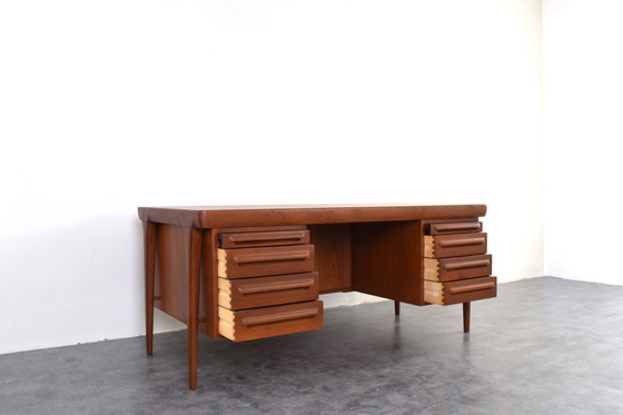 Image 1 of Danish Teak Freestanding Desk by Ib Kofod-Larsen for Faarup Møbelfabrik, 1960s