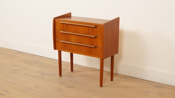 Vintage Ladekast | 3 Lades | Nachtkastje | Teak – Ladekasten, Wood (photo 3 of 9)