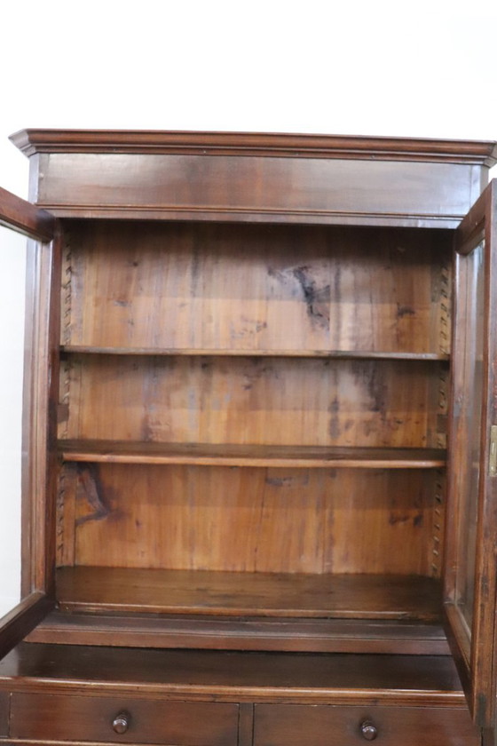 Image 1 of Antique Sideboard in Walnut Veneer, Italy 19th Century