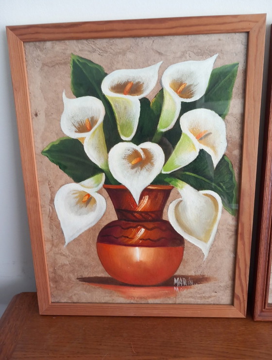 Image 1 of Rare Triptyque d'art AMATEdu Mexique signé MARIN México 