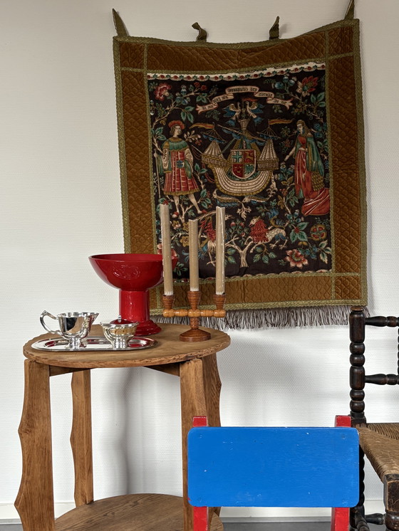 Image 1 of Antique looped tapestry "Barques des Amours"