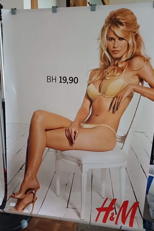 Vintage bus shelter poster Claudia Schiffer for H&M 90's
