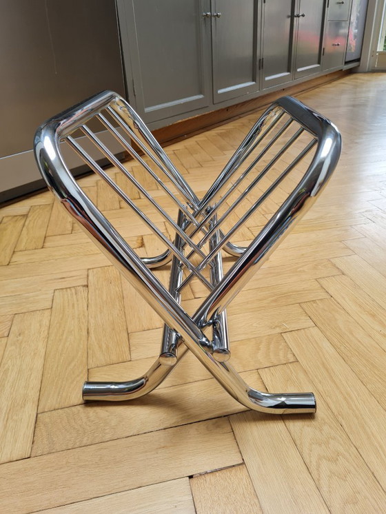 Image 1 of Chrome magazine rack, Zack Design, 1980s