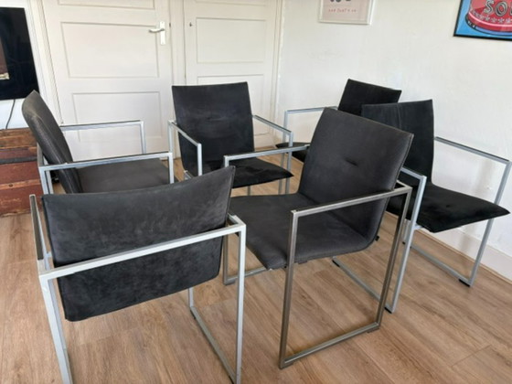 4 x Alcantara Arco Frame + 2x Arco Frame XL fabric (free) – Dining chairs, Metal, Textile (photo 6 of 7)