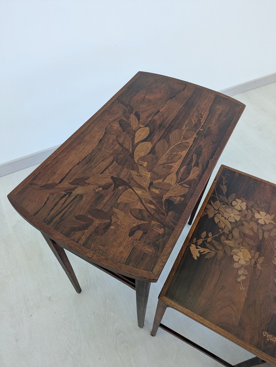 Image 1 of Set of Coffee Tables, Emile Gallé - Inlaid Wood