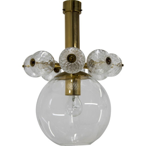 Lampe suspendue en verre d'art vintage par Kamenicky Senov, 1960s