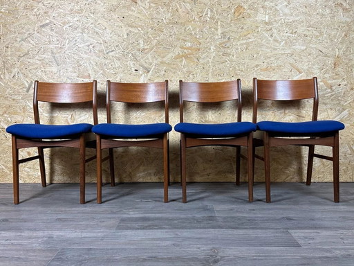 4x 60s 70s Teak Chair Dining Chair Danish Modern Design Denmark