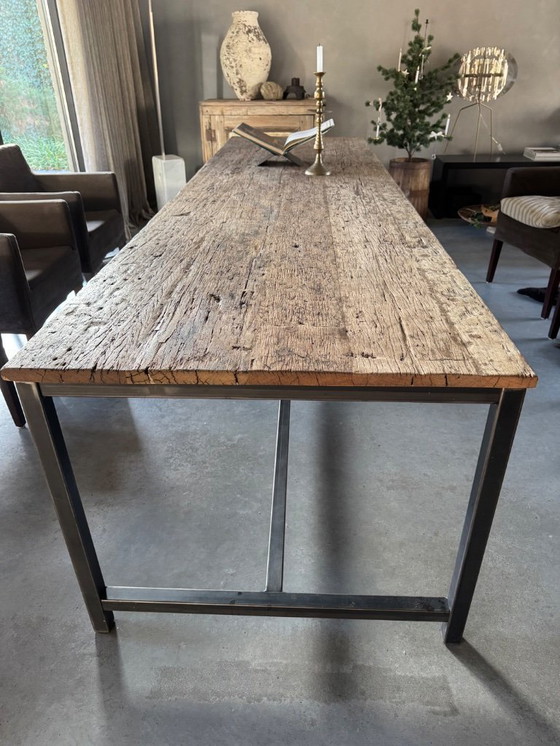 Image 1 of Grande table à manger rustique et robuste en chêne massif, fabriquée sur mesure, 320 cm !