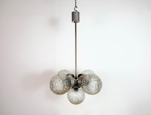 Vintage Cut Glass Chandelier from Kamenický Šenov, 1960s