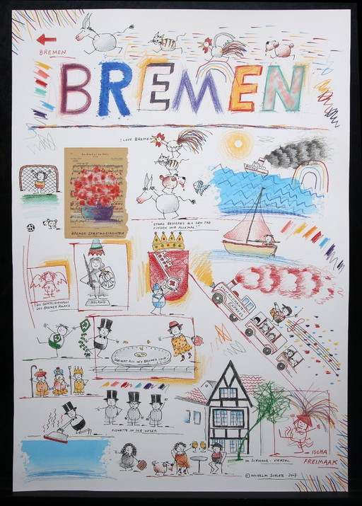 Schlote, Wilhelm - Bremen - Original design drawing - signed UNIKAT
