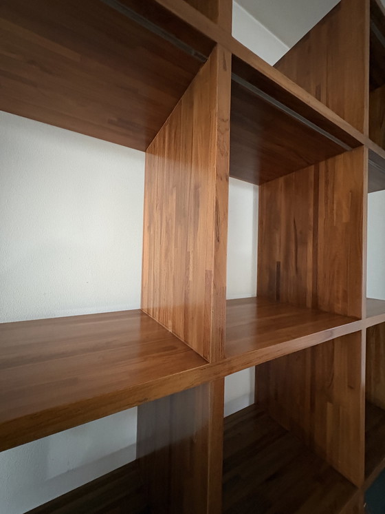 Image 1 of Étagère design / paravent en bois massif – pièce unique au design en zigzag