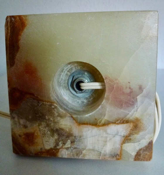 Image 1 of Base per lampada da tavolo vintage in marmo e onice.