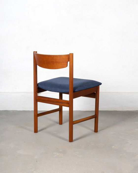 Image 1 of Mid-Century Dining Set by White and Newton Made of Teak and Blue Upholstery