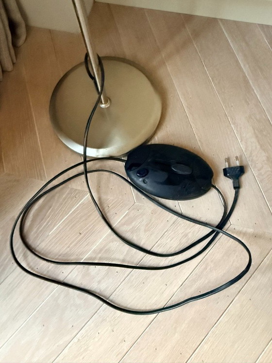 Image 1 of messing kleurige leeslamp voor naast stoel, verstelbaar