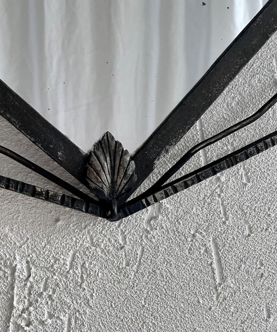 Image 1 of Espejo de hierro forjado Art Déco francés, década de 1930