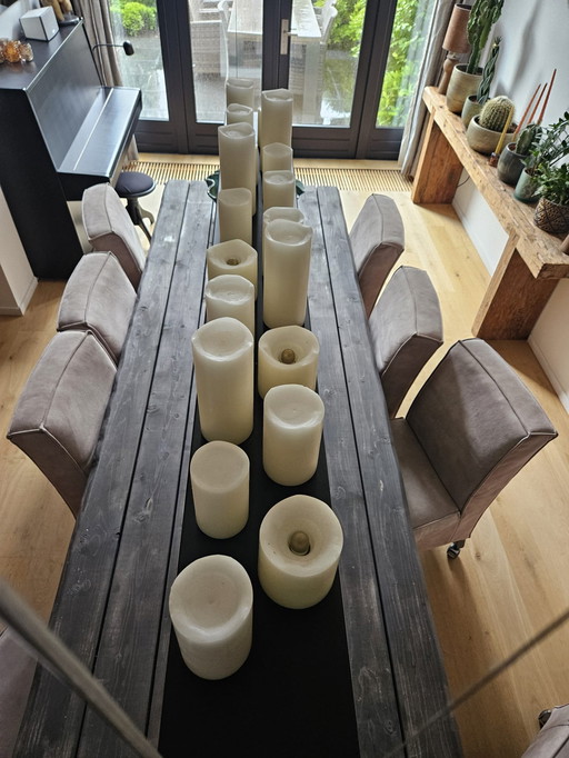 Lampe à bougie en acier