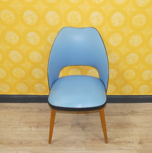 50er 60er Jahre Cocktailstuhl hellblau rockabilly Klassiker Stuhl Holz Cocktailsessel Kunststoff retro vintage 