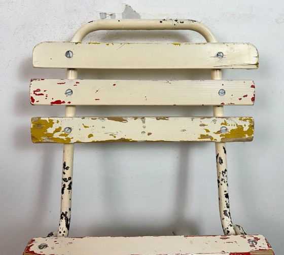 Image 1 of Vintage beige industriële stoel, jaren 60