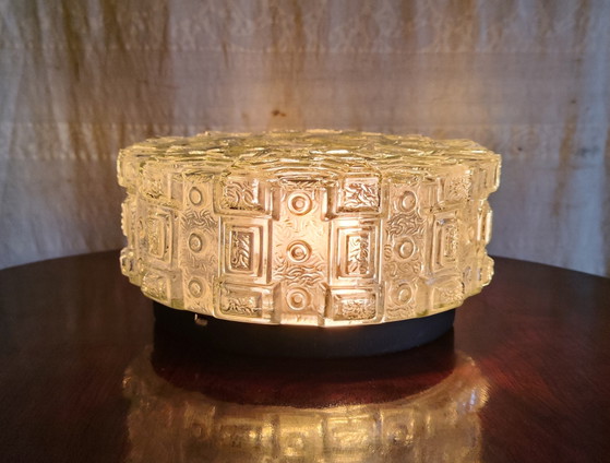 Molded glass ceiling light or wall lamp - Mid.XXth (photo 3 of 8)