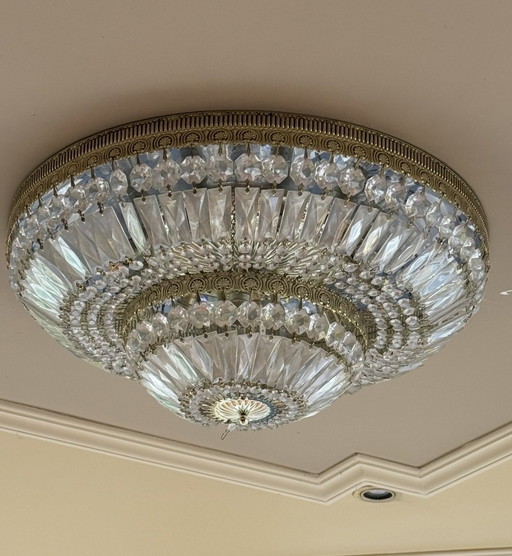 Monumentale böhmische Kristalllampe von ca. 1950