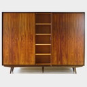 Grande armoire vintage à 5 portes en bois de rose, années 1960