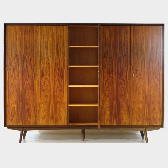 Image 1 of Großer 5-türiger Kleiderschrank aus Palisanderholz, 1960er Jahre