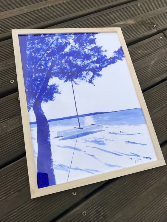 Image 1 of Acryl op Hahnemuhle papier Formaat 40x30cm