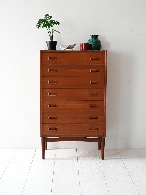 Commode en teck massif danoise des années 1960