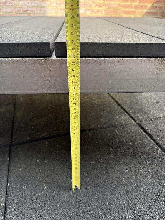 Image 1 of Chaise longue unique en acier inoxydable avec des planches composites solides