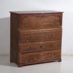Cassettiera-scrittoio antica in pino – Rustica europea con ribalta – circa 1900 – Scrivanie (photo 8 of 39)