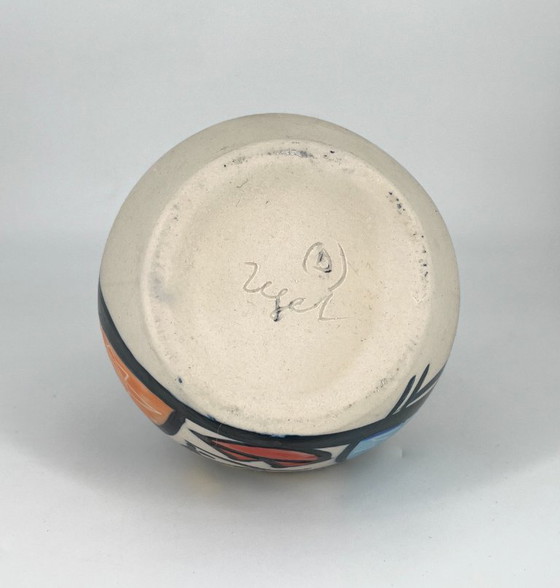 Image 1 of Alfonso Otero Regal “Picasso Face” Vase – Signed Art Ceramic / Cubist Design (20 cm)