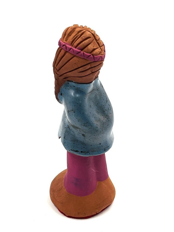 Due statuette in ceramica, stile folk art, Oggetti decorativi, Marrone, Vintage (foto 7 di 13)