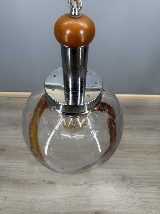 Mazzega Murano Glas-Pendelleuchte, Pendelleuchten, Metall, Orange (Foto 25 von 30)