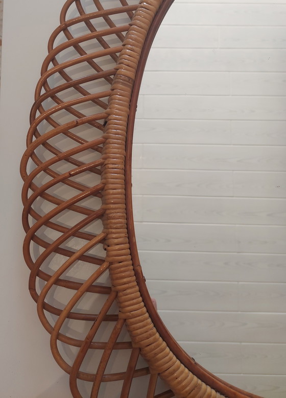 Image 1 of Miroir ovale de Franco Albini pour Bonacina, style Côte d'Azur, années 1960