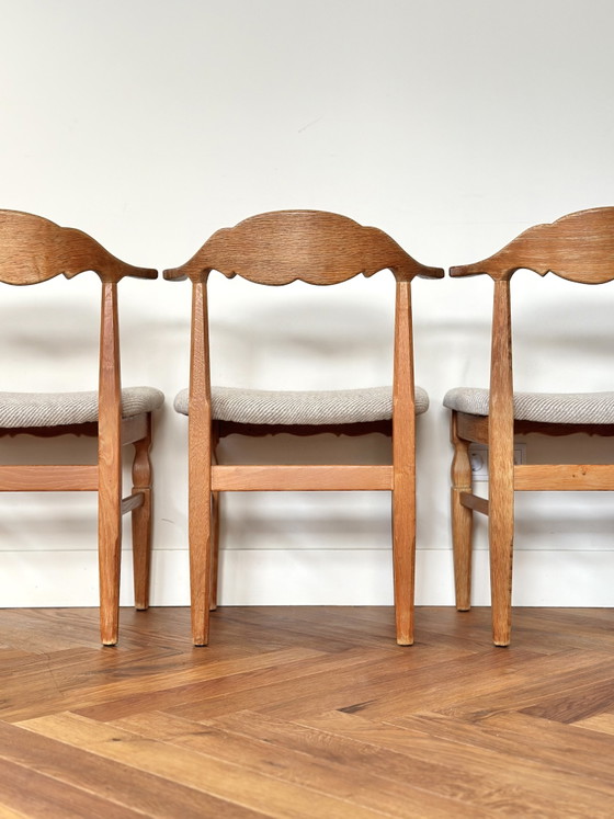 Image 1 of Vintage stoelen set 4 eiken Henning Kjærnulf E.G. Møbler