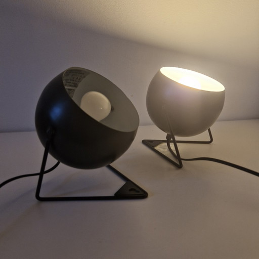 Set di 2 lampade a globo, luci notturne, applique da parete, faretti anni '90