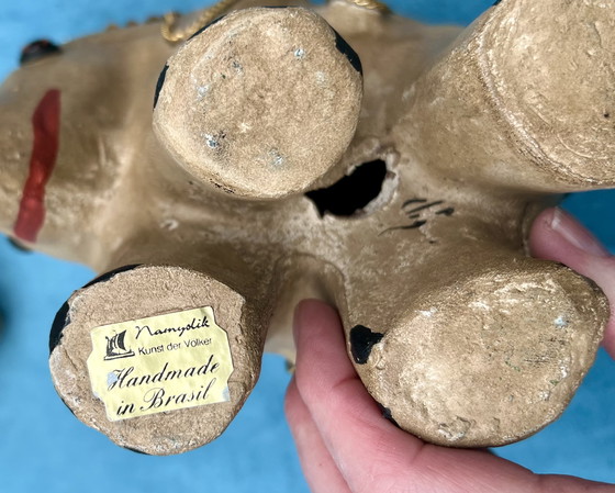 Image 1 of Four handmade elephant figurines – Brazil – folk art – 20th century