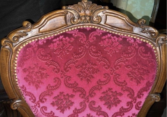 2 Baroque Armchairs, Metal, Velvet, Brown (photo 6 of 7)
