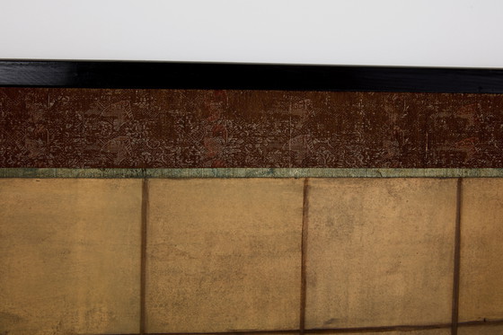 Image 1 of Sérigraphie japonaise Byobu à six panneaux sur papier Période Edo 19e siècle