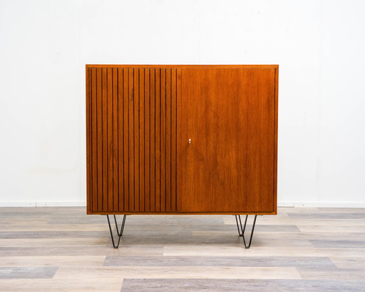 Teak highboard with fluted doors, 60s