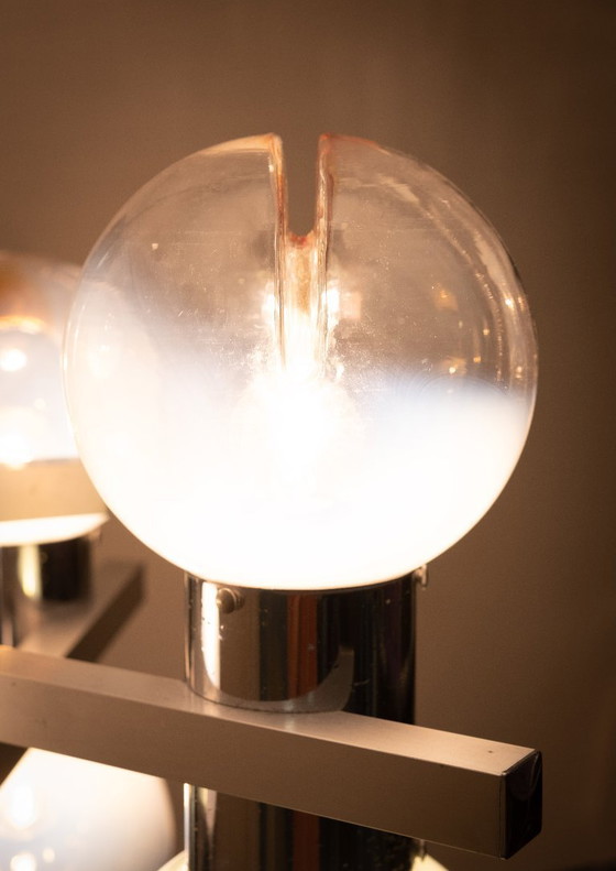 Image 1 of Lampadario di Murano Mazzega / Lampada a sospensione in vetro Space Age, anni '70, Italia