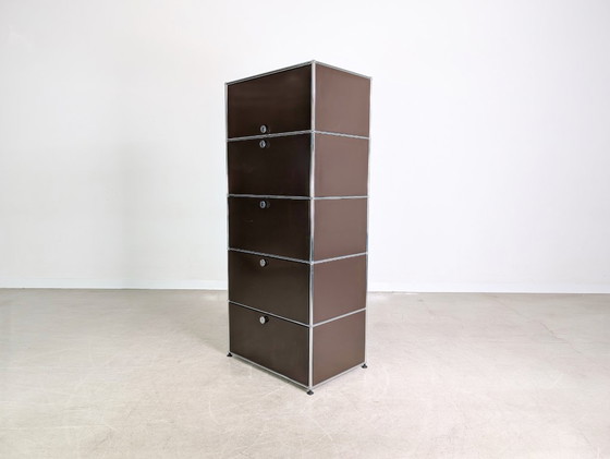 Image 1 of Mobiletto portadocumenti USM Haller originale 1x5 marrone vintage